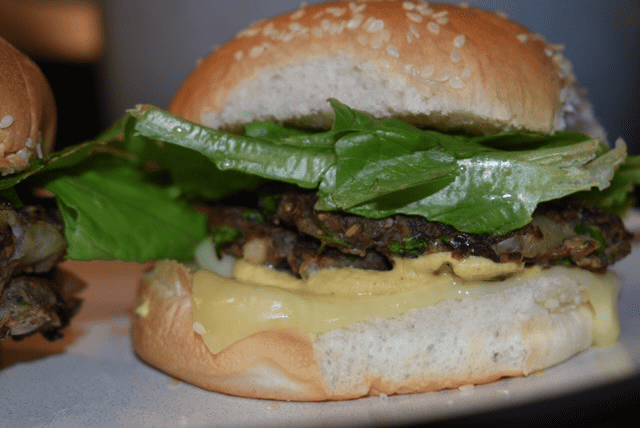 Mushroom and Bean Burger with Lettuce