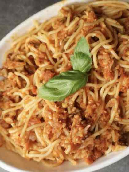 recipe for vegan Bolognese for food sustainability