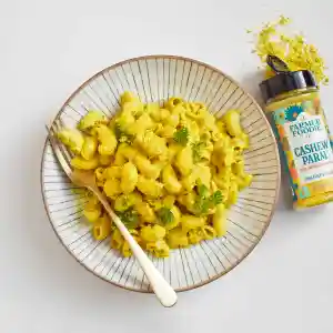 The Farmer Foodie Cashew Parm over Mac and Cheese