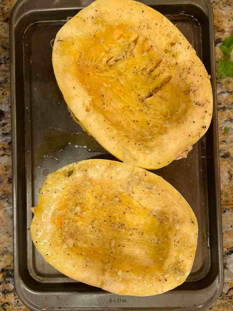 spaghetti squash halves