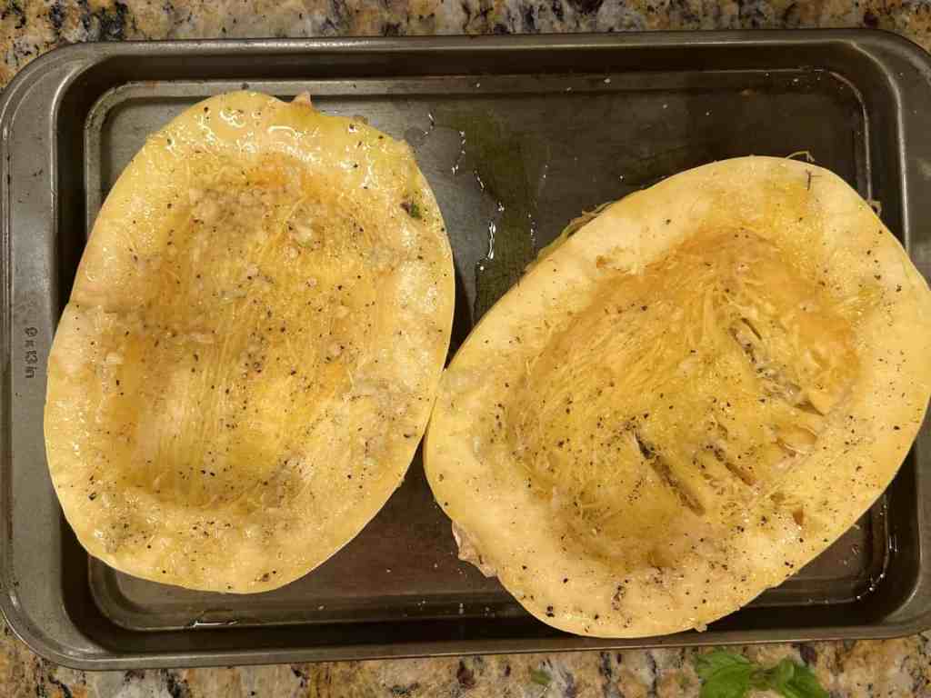 spaghetti squash halves