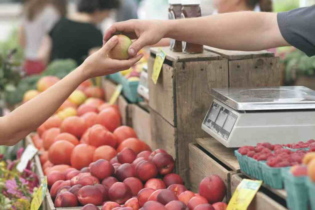 buying fruit at a farmers market as a way to eat a more sustainable diet