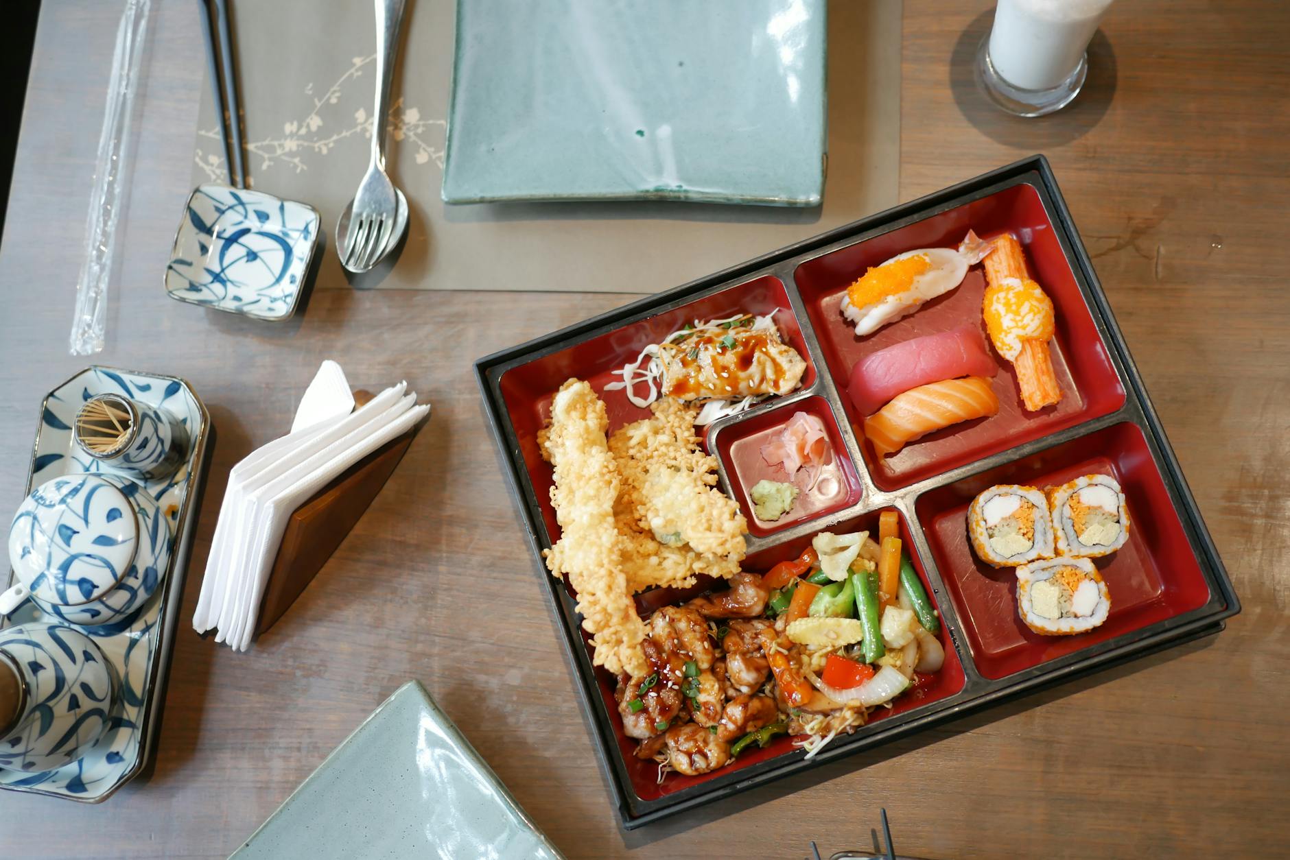 sushi on a tray