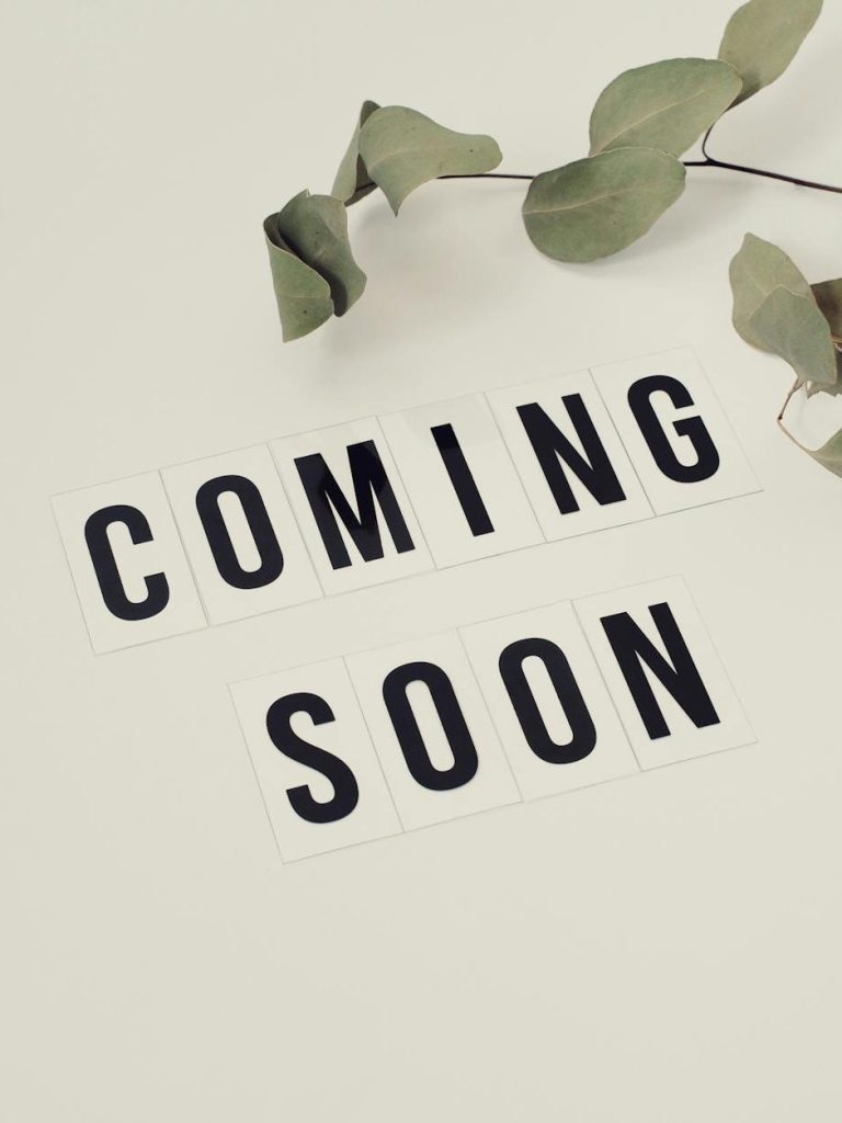 coming soon on white surface