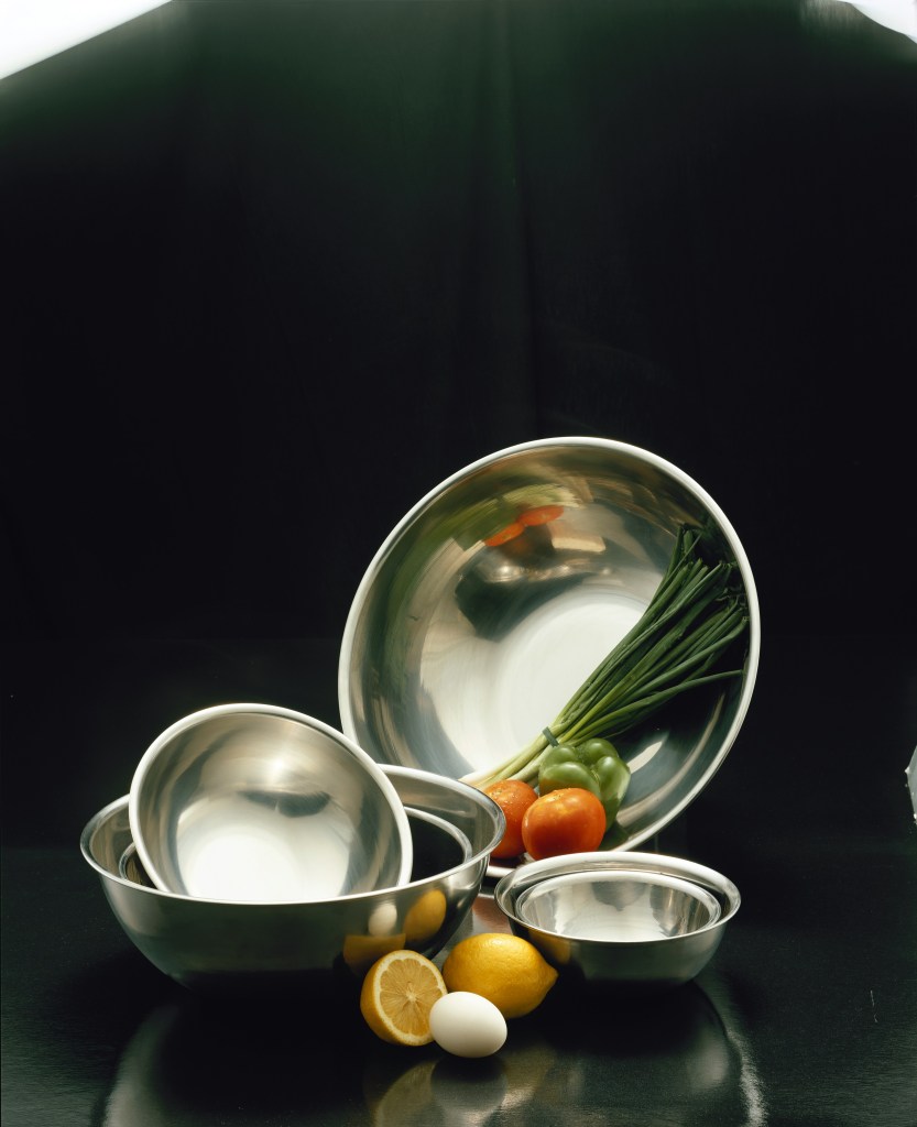 stainless steel bowls with vegetables - can they go in the oven?