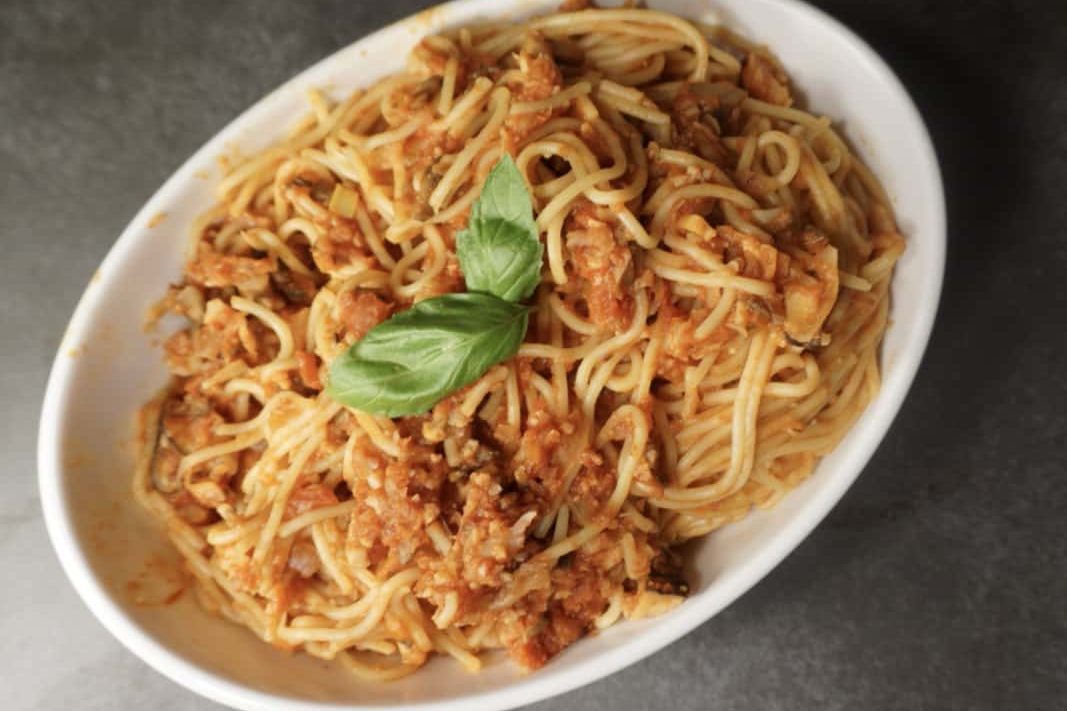 recipe for vegan Bolognese for food sustainability