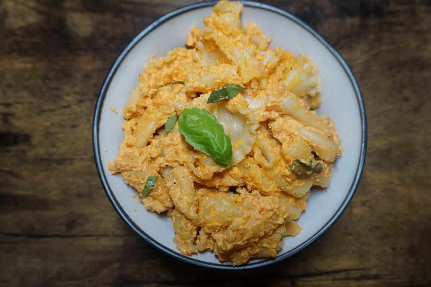 vegan red pepper pasta